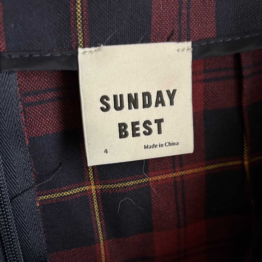 Aritzia Plaid Mini Skirt in Red and Navy - Picture 2 of 6